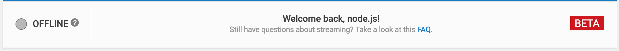 YouTube Stream Status showing Offline